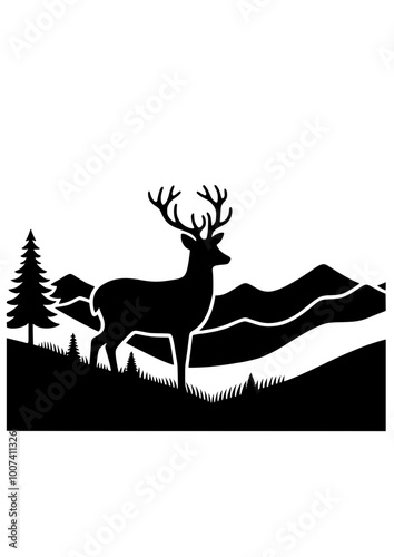 Deer SVG, Deer Silhouette, Deer Design, Hunting SVG, Animals SVG, Nature SVG, Antlers SVG, Moose SVG, Deer PNG, Deer Bundle, Deer Set, Horns SVG, Cut file for Cricut SVG, JPG, PNG