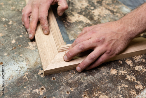 The joiner connects the corners of the oak parts