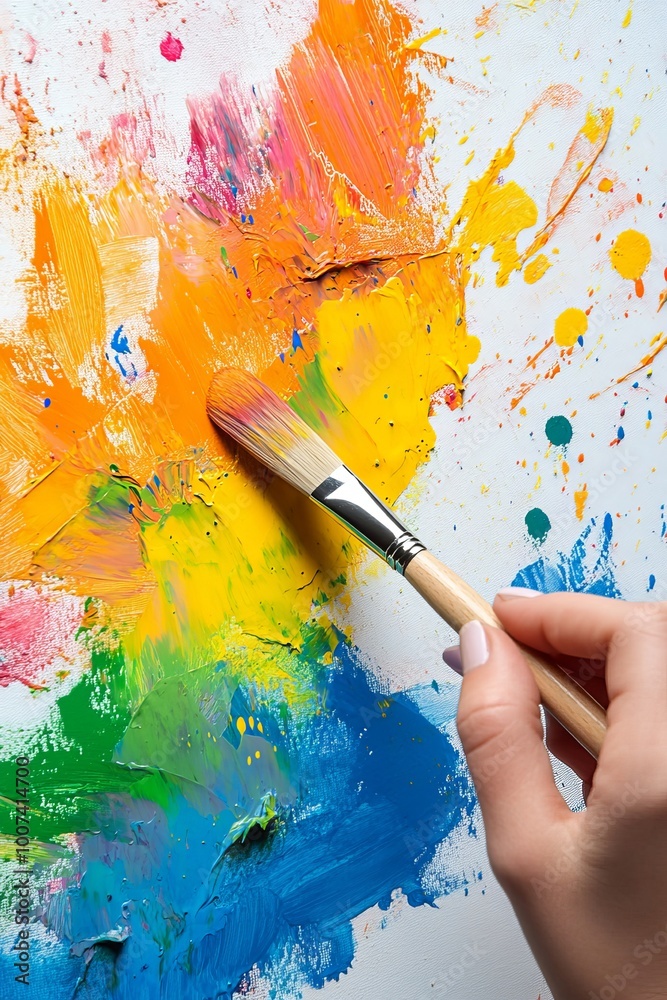 Fototapeta premium The studio of a Latin artist who paints with watercolors