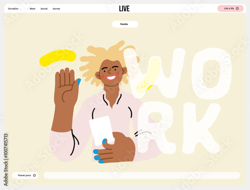Creative Workspace: Video Conference, modern flat vector concept illustration of person engaging in virtual business meeting Connectivity, collaboration, digital interaction, remote work, productivity