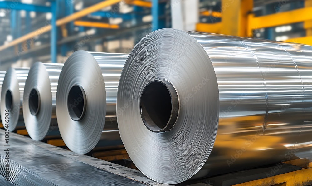 Rolls of Aluminum Foil at a Metalworking Factory Rolls of Aluminum Foil at a Metalworking Factory