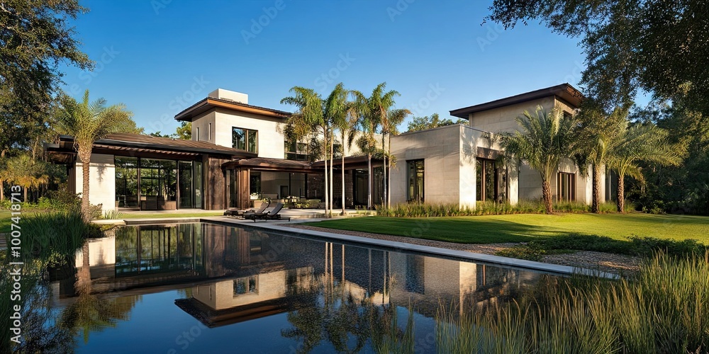 Obraz premium modern residential house in florida