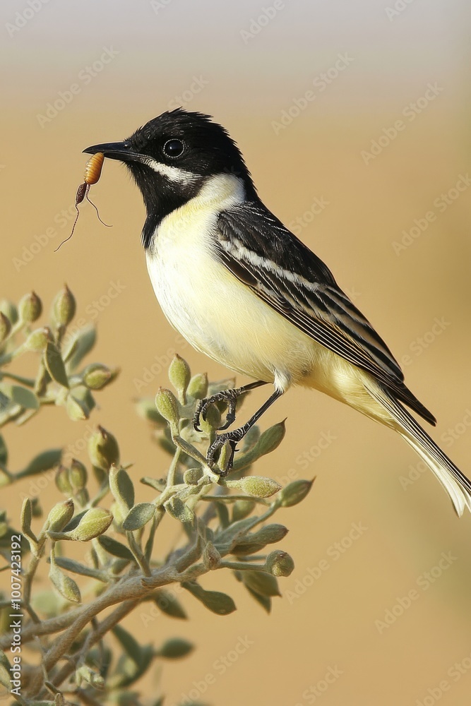Obraz premium The tan-flanked prinia (Prinia subflava), Kruger National Park