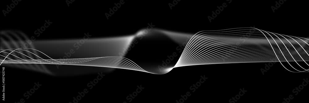 curved wavy lines tech futuristic motion background. dynamic abstract line waving loop line. sound waves showcases vibrant colors flowing stream 4K video loop blurred