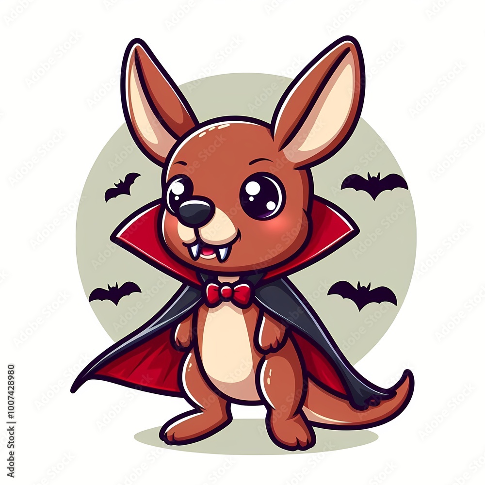 Cute Kangaroo Dracula Vampire Cartoon Vector Icon Illustration Cute Kangaroo Dracula Vampire Cartoon Vector Icon Illustration