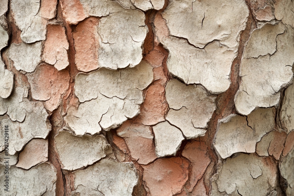 Fototapeta premium Detailed macro photograph of Stewartia pseudocamillia bark patterns