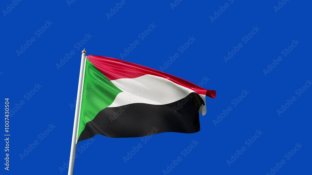flag of sudan on a blue screen, no background, transparent background ...