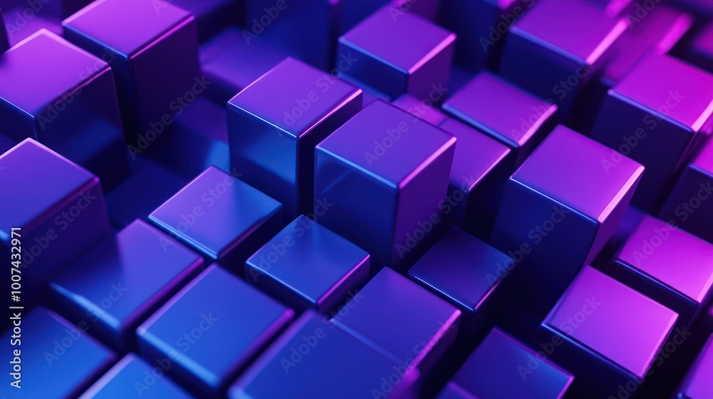 Abstract Purple and Blue Cubes Abstract Purple and Blue Cubes