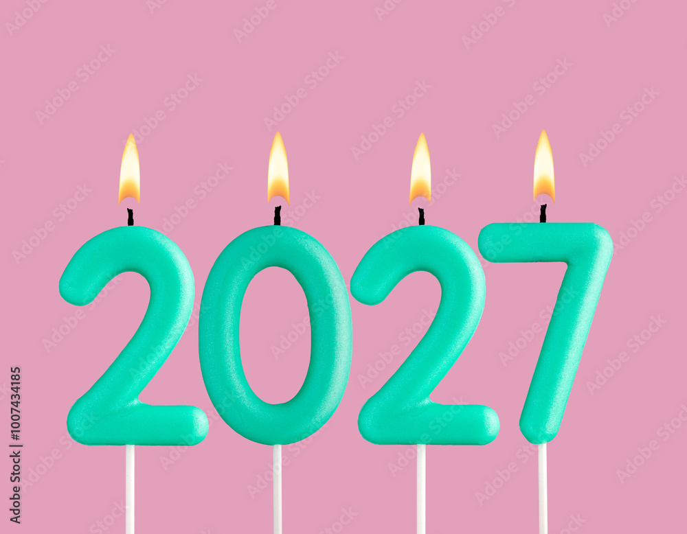 Achievements for the new year 2027 - Candles in the form of numbers burning Achievements for the new year 2027 - Candles in the form of numbers burning
