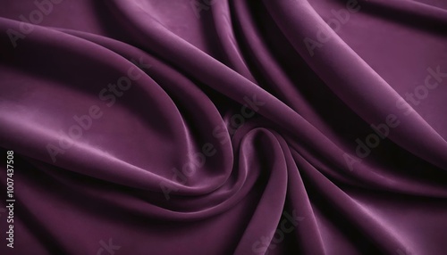 Luxurious purple silk fabric draped elegantly with soft texture 