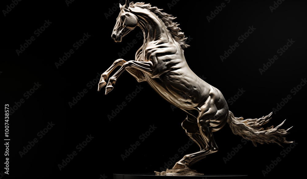 AI generator image of trophy, competition, horse racing Statuette of horse Gold, silver and bronze statue trophy on horse racing AI generator image of trophy, competition, horse racing Statuette of horse Gold, silver and bronze statue trophy on horse racing