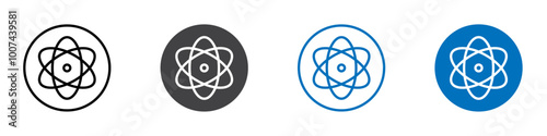 Atom icon Isolated on white background vector set