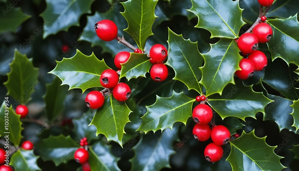 Close-up of holly leaves with red berries for festive holiday decoration
Close-up of holly leaves with red berries for festive holiday decoration