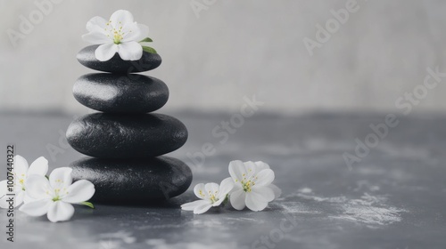 Zen Stones and Blossoms
