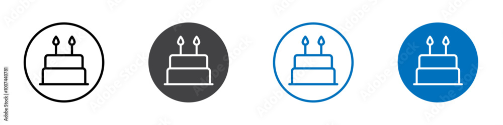 Birthday cake icon Isolated on white background vector set Birthday cake icon Isolated on white background vector set