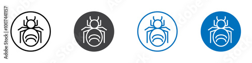 Bug icon Isolated on white background vector set