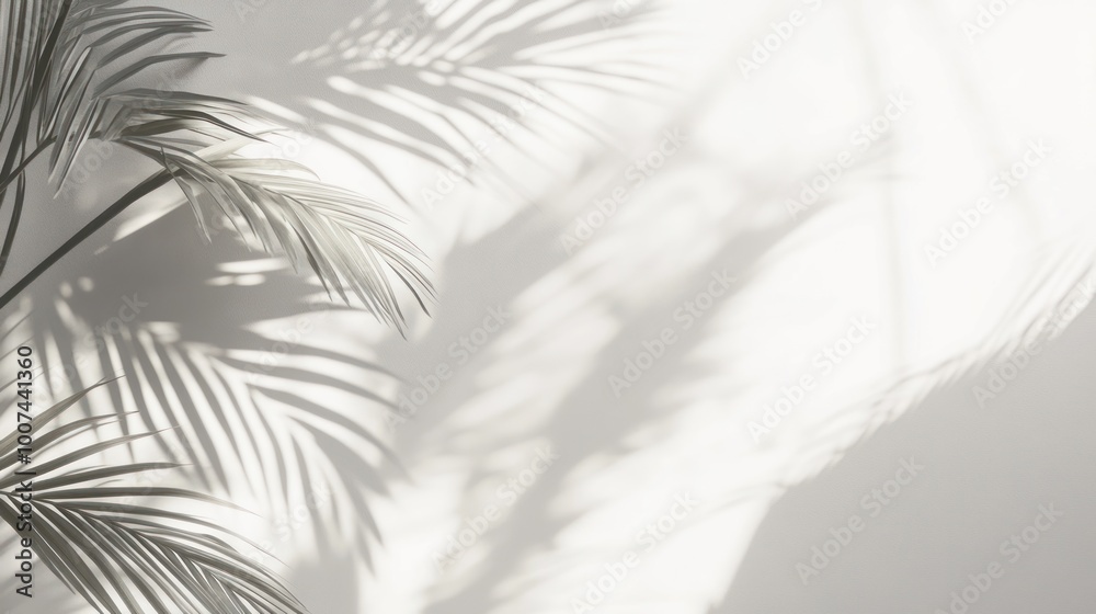 Palm Leaf Shadows on a White Wall Palm Leaf Shadows on a White Wall