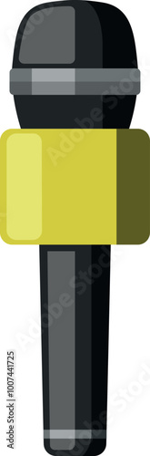 Reporter microphone. Press or mass media device cartoon icon