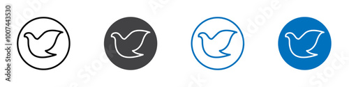 Dove icon Isolated on white background vector set