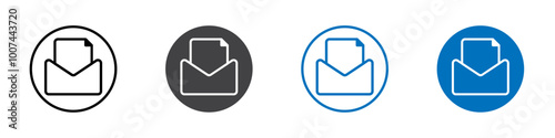 Email open icon Isolated on white background vector set