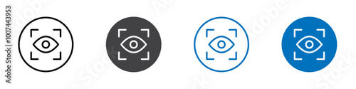 Eye scan icon Isolated on white background vector set