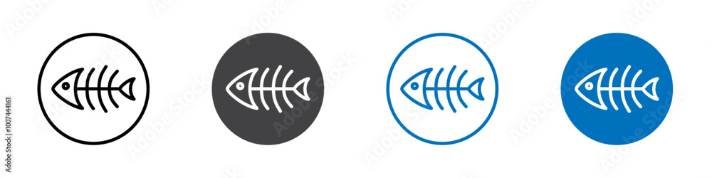 Fish bone icon Isolated on white background vector set Fish bone icon Isolated on white background vector set