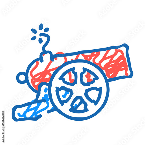 cannon carnival vintage show doodle icon sketch vector. cannon carnival vintage show sign. isolated symbol illustration