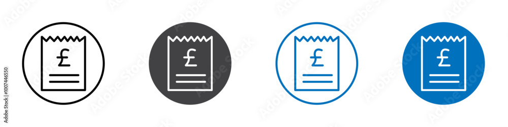 Invoice pound icon Isolated on white background vector set Invoice pound icon Isolated on white background vector set