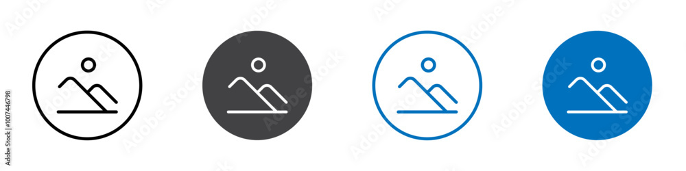 Landscape icon Isolated on white background vector set Landscape icon Isolated on white background vector set
