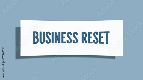 Business reset. A card isolated on blue background.