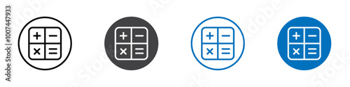 Mathematics icon Isolated on white background vector set