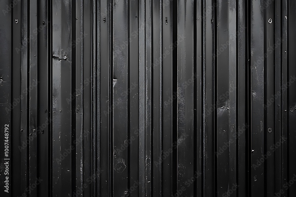  Corrugated black metal texture. Steel roof sheet. Siding panels for the wall. Iron building material for fence. 