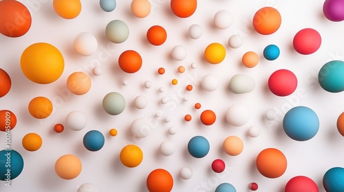 A dazzling array of spheres in vibrant colors forming a circular pattern on a white background, symbolizing unity and diversity