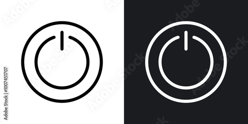 Button on offline in Thin line black color. flat simple vector symbols illustration.