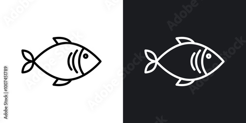 Fishline in Thin line black color. flat simple vector symbols illustration. photo