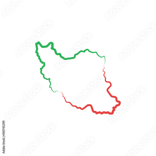 iran country map line border vector icon illustration