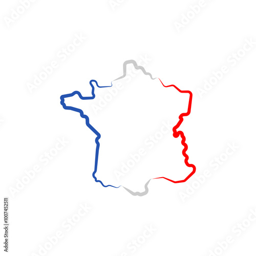 france country map line border vector icon illustration