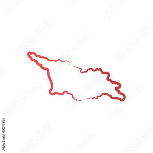 georgia country map stylized line border vector icon illustration