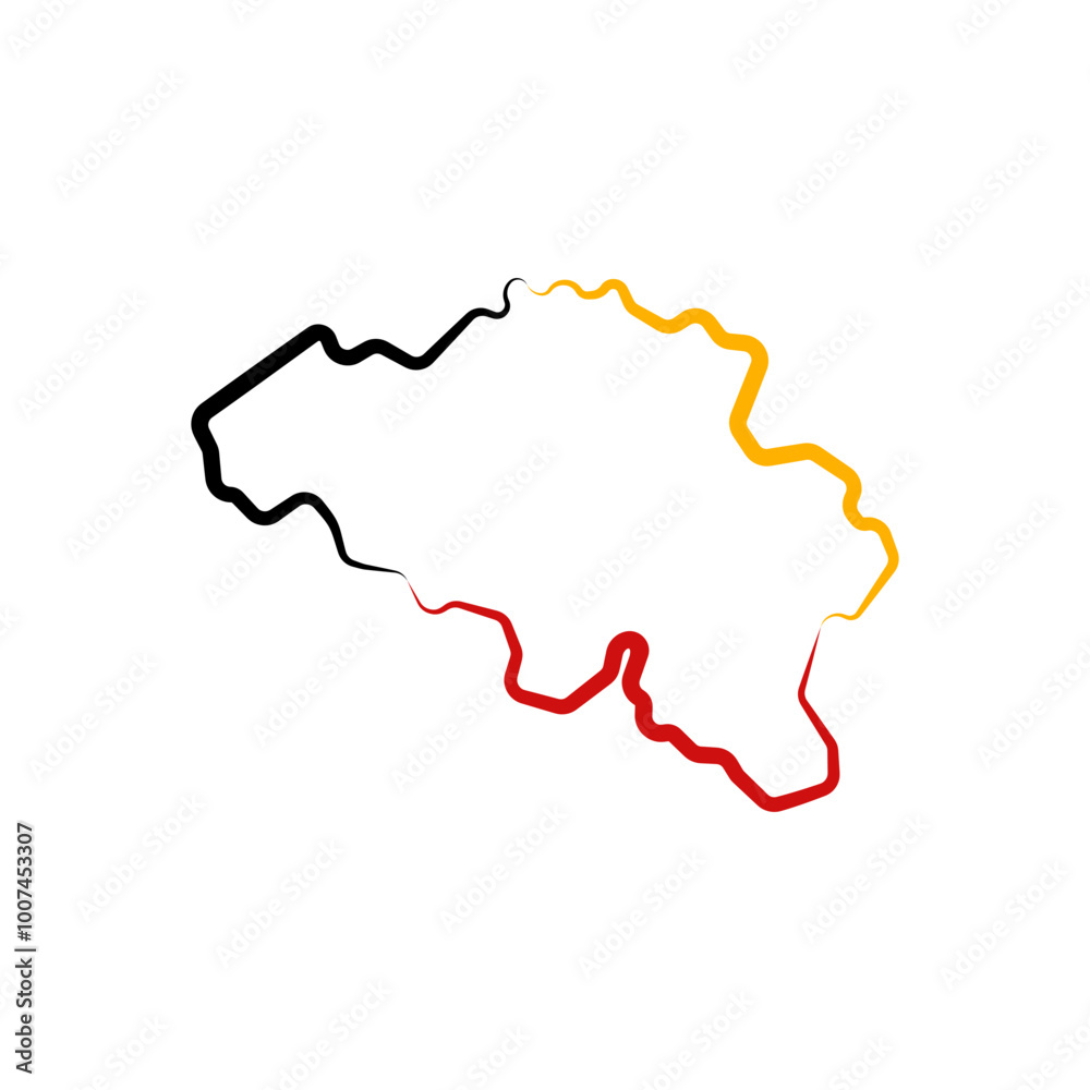 Fototapeta premium belgium country map line border vector icon illustration