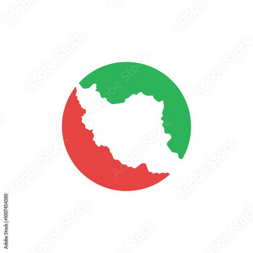 iran country map circle border vector icon illustration