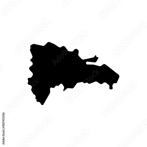 dominican republic country map border vector icon illustration