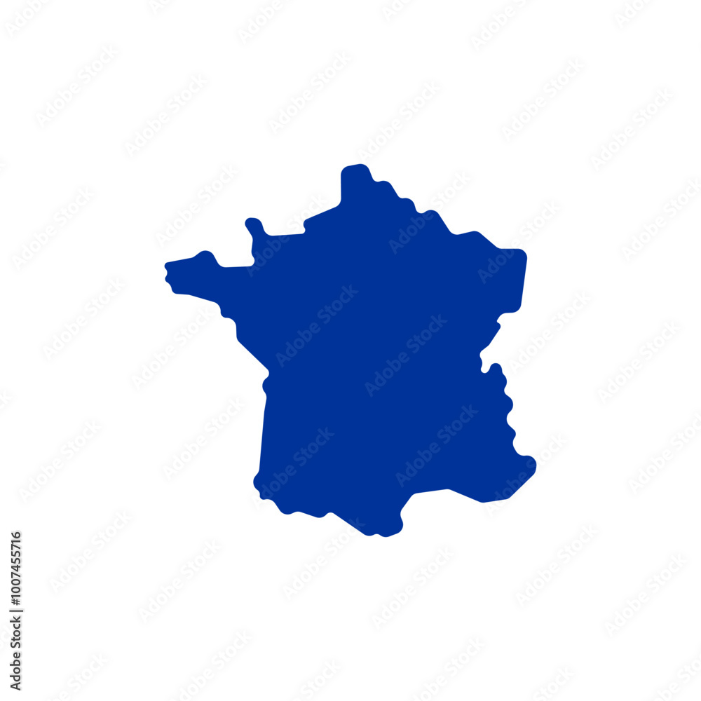 Obraz premium france country map border vector blue icon illustration