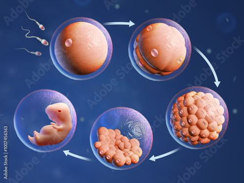 Canvas Print Human fertilization and embryonic development