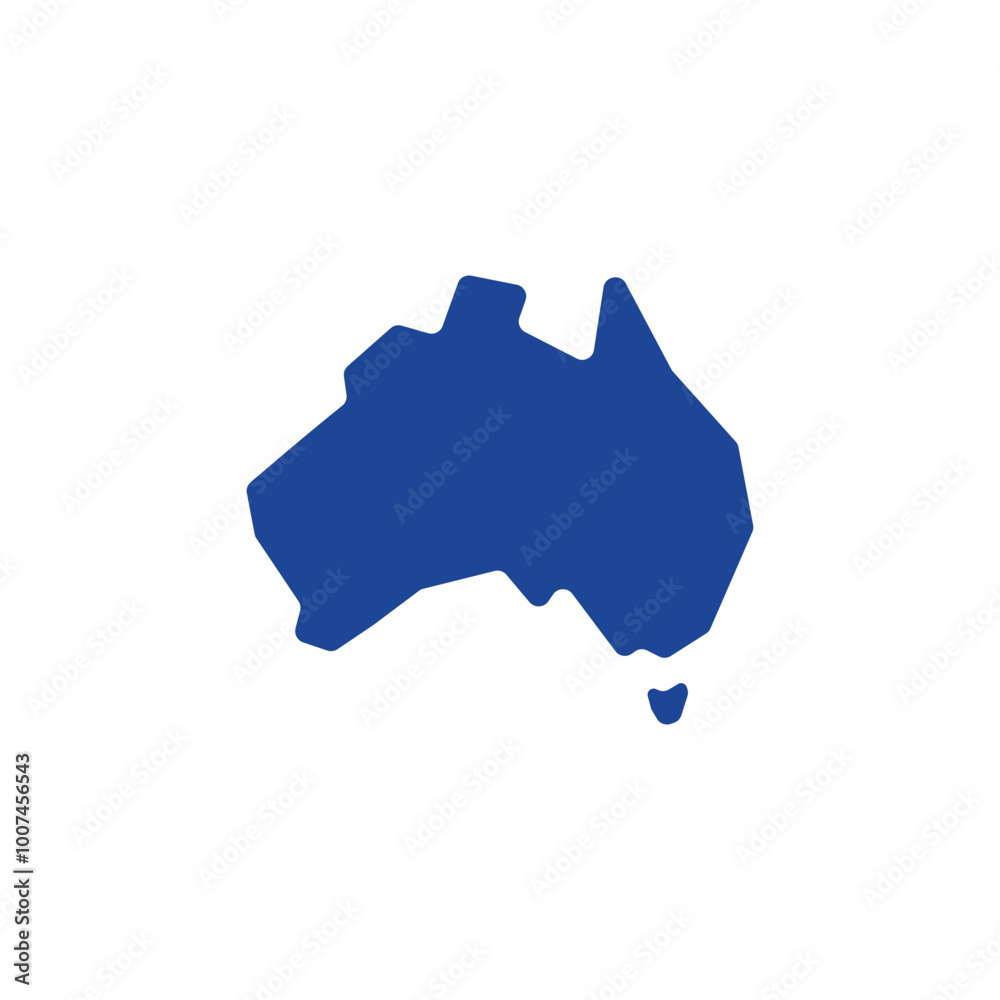 Fototapeta premium australia country map border vector blue icon illustration