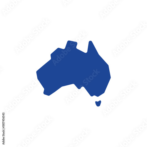 australia country map border vector blue icon illustration