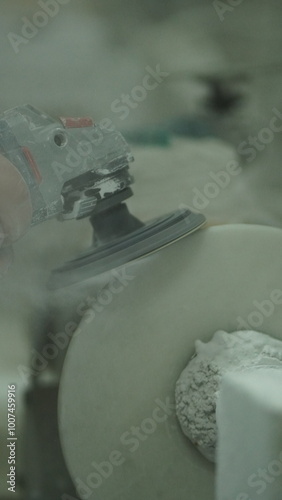 Marble Polishing on Rotating Machine for Smooth Finish