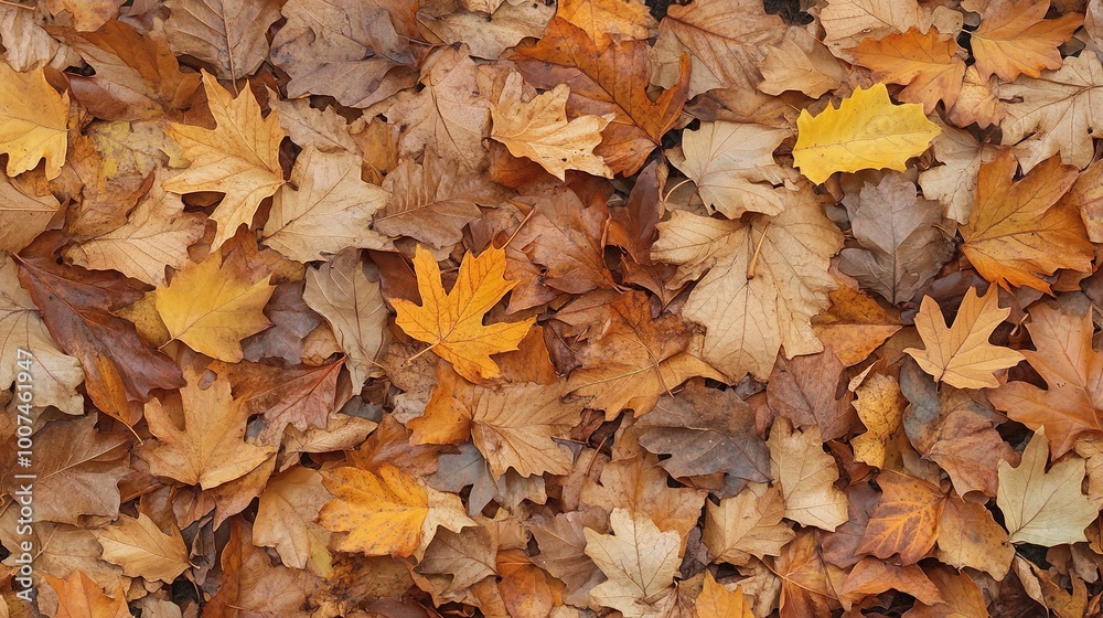 A seamless pattern featuring an array of fallen autumn leaves, showcasing their rich colors and varied shapes. This design highlights the beauty of nature's transition during the fall season, A seamless pattern featuring an array of fallen autumn leaves, showcasing their rich colors and varied shapes. This design highlights the beauty of nature's transition during the fall season,