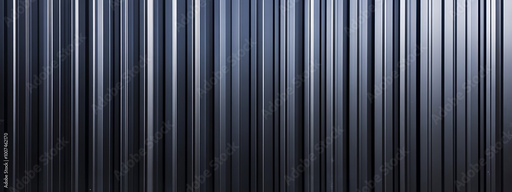 Corrugated black metal texture. Steel roof sheet. Siding panels for the wall. Iron building material for fence. Surface of a cargo container. Corrugated black metal texture. Steel roof sheet. Siding panels for the wall. Iron building material for fence. Surface of a cargo container.