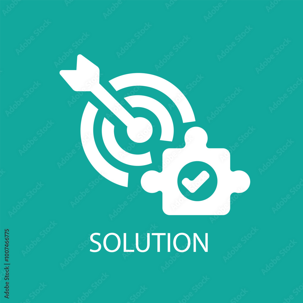 Obraz premium Solution and target icon concept