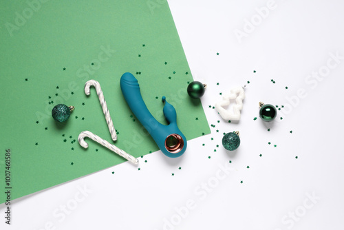 Teal vibrator with christma...